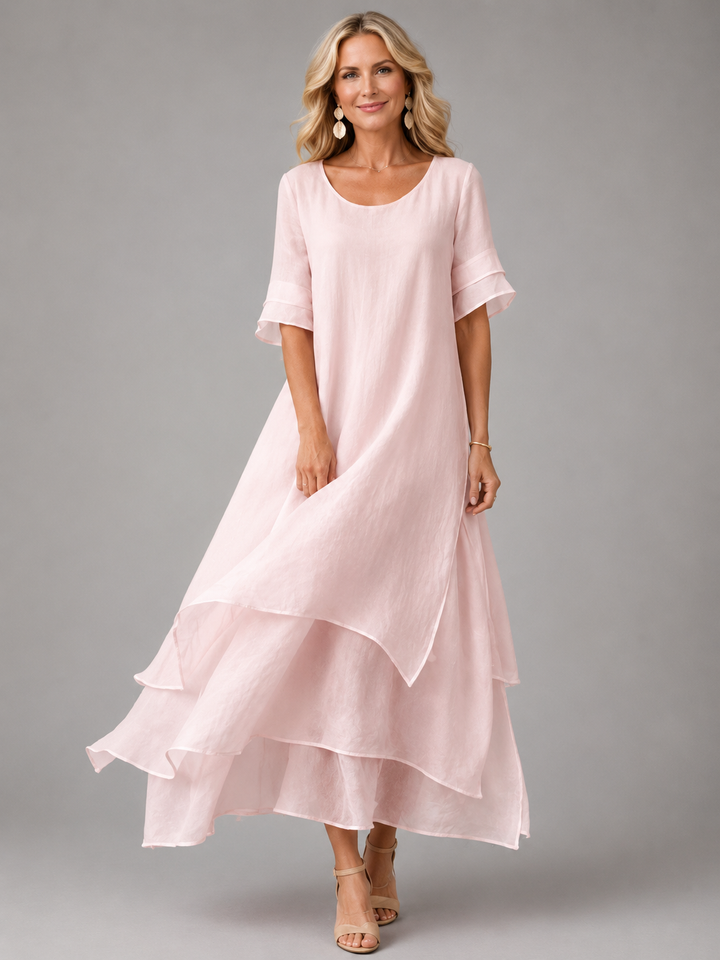 Serena – Tiered Maxi Dress with Flutter Sleeves