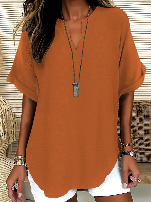 Maureen – Soft Notched Neck Blouse
