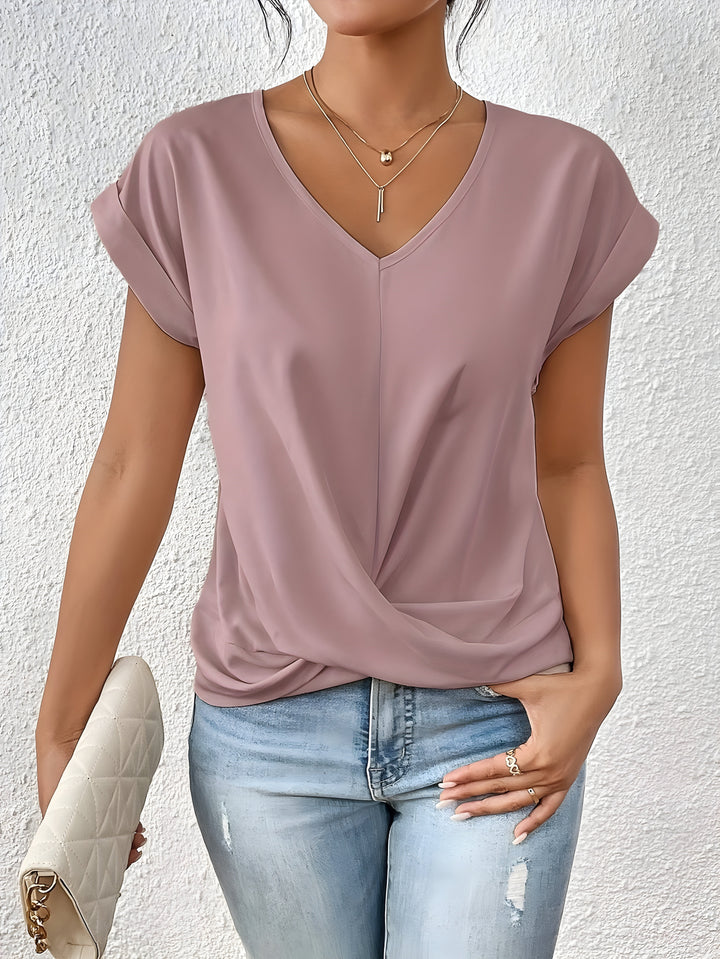 Brenda – Classic Twist Detail V-Neck Top