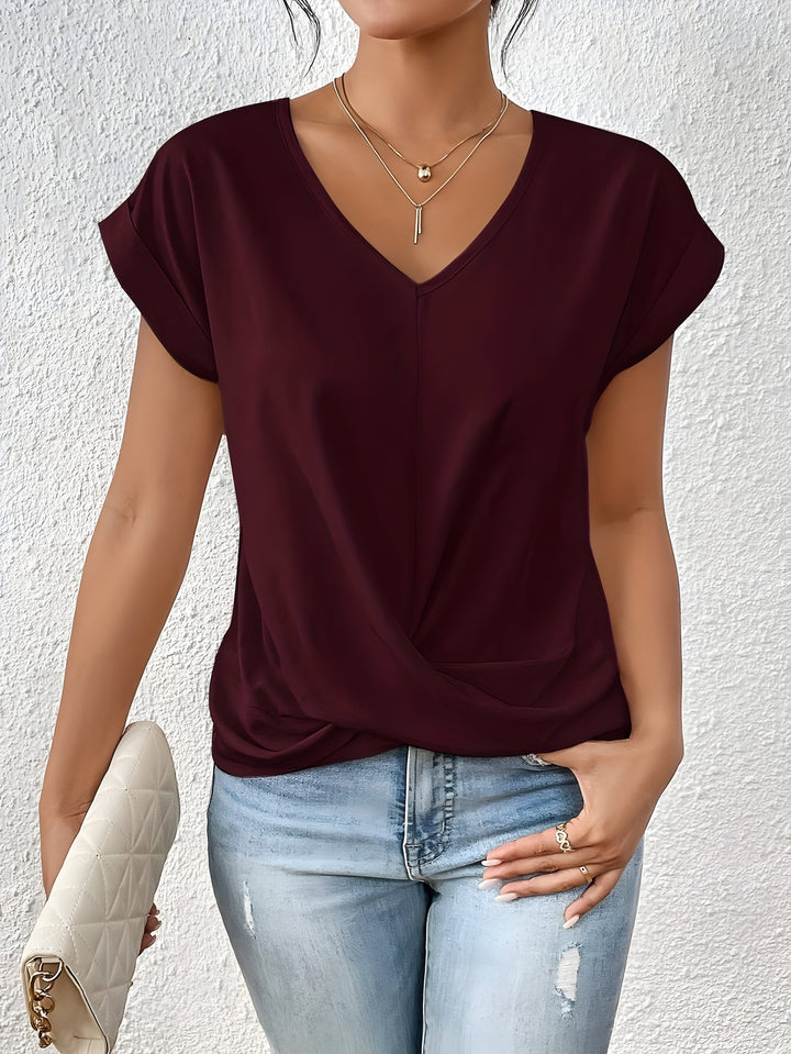 Brenda – Classic Twist Detail V-Neck Top
