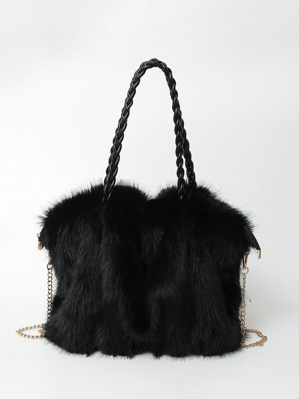 Charlotte – Versatile Plush Velvet Shoulder Tote Bag