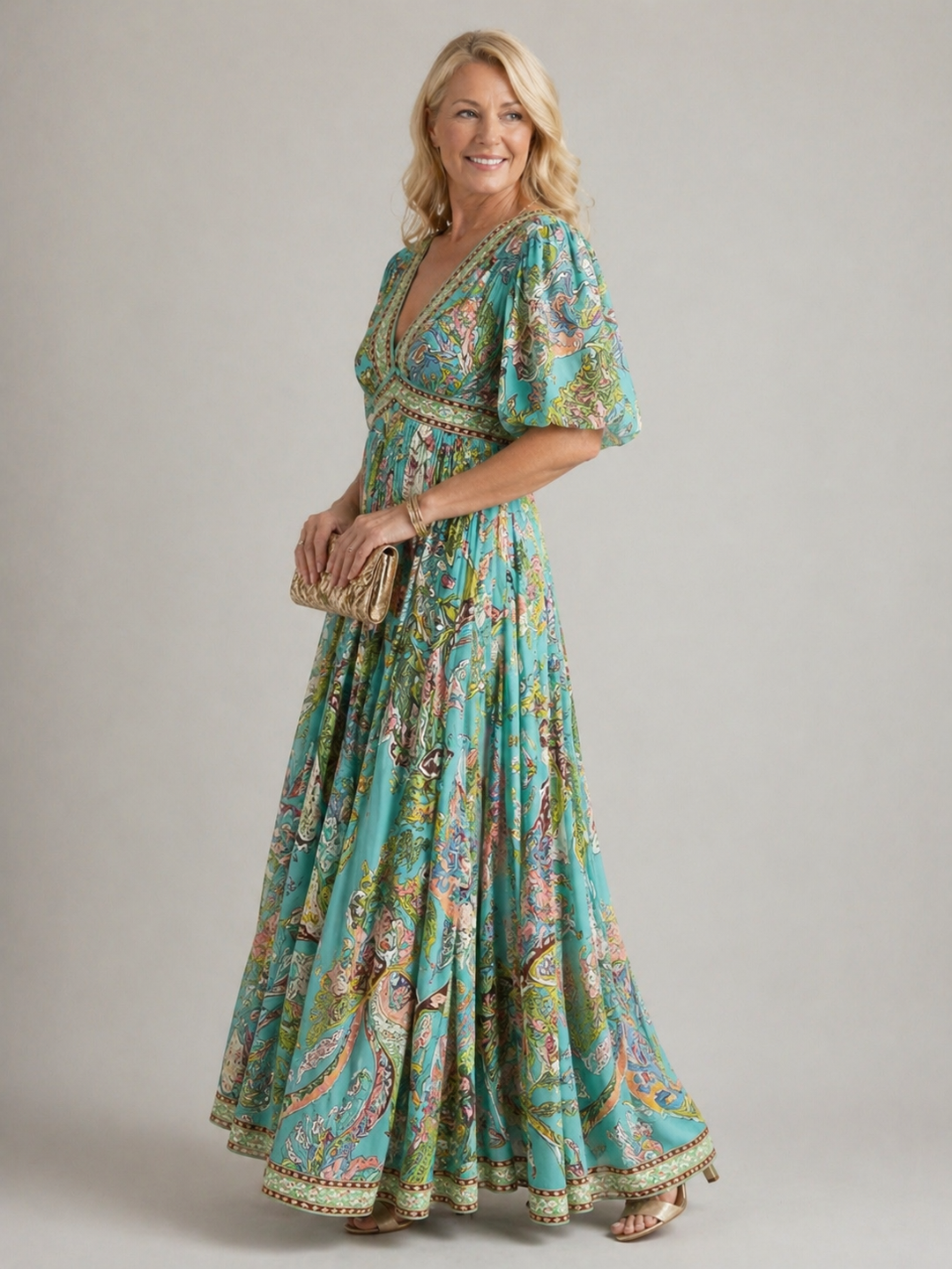 Dorothy – Airy Maxi Dress With Puff Sleeves