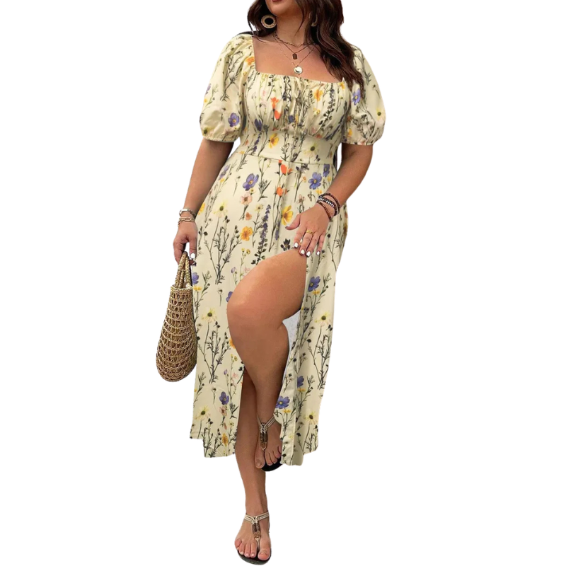 Sandra – Trendy Plus Size Floral Print Dress