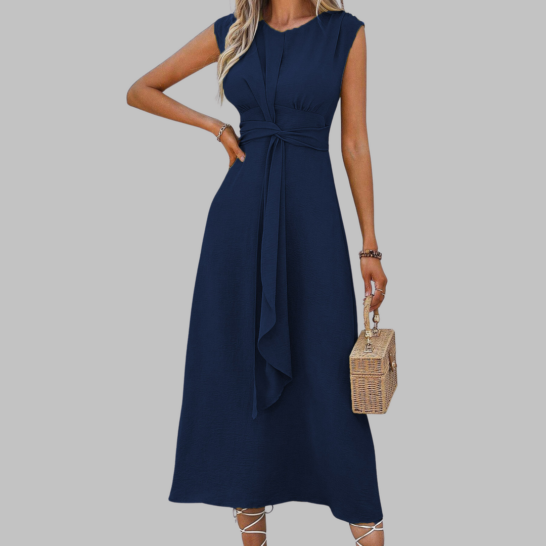 Angela – Elegant Sleeveless Round Neck Maxi Dress