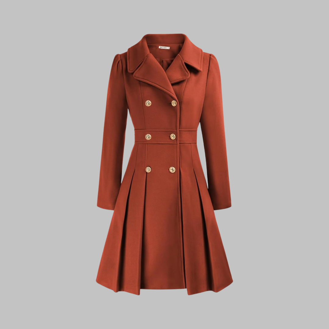 Enid – Classy Double Button Long Sleeve Coat