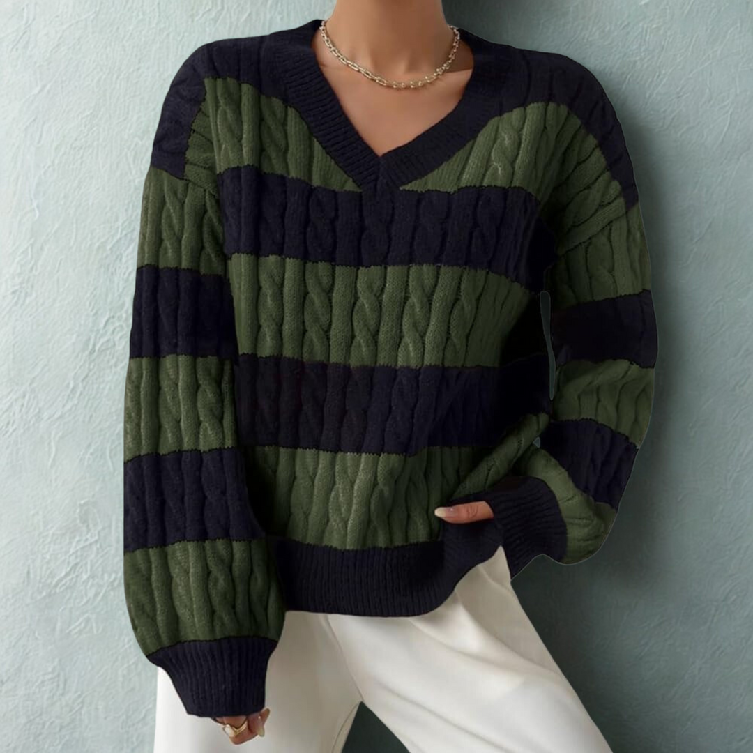 Teresa – Comfy V-Neck Long Sleeve Sweater