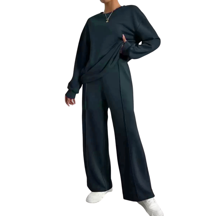 Stephanie – Ribbed Crop Top and Elastic Waist Pants Casual Set