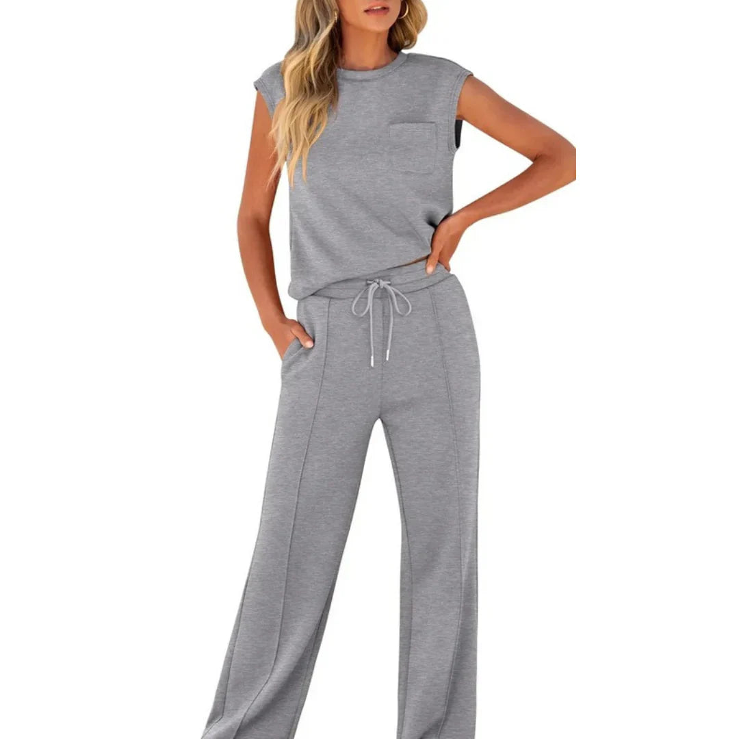 Harlow – Sleeveless Top and Wide-Leg Pants Set