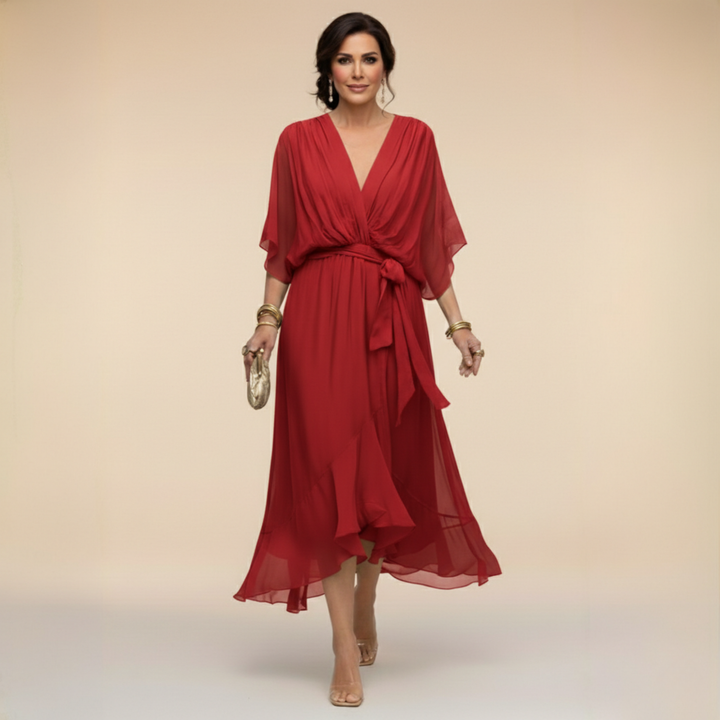 Nadine – Chiffon V-Neck Dress