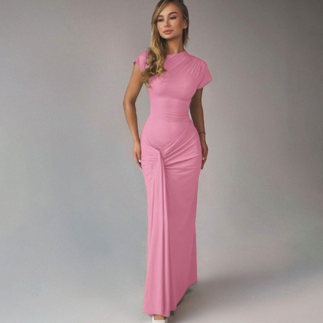 Betty – Elegant Ruched Bodycon Wrap Maxi Dress
