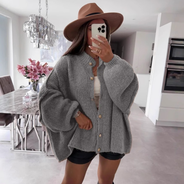 Lettie – Classic Button-Down Long Sleeve Cardigan