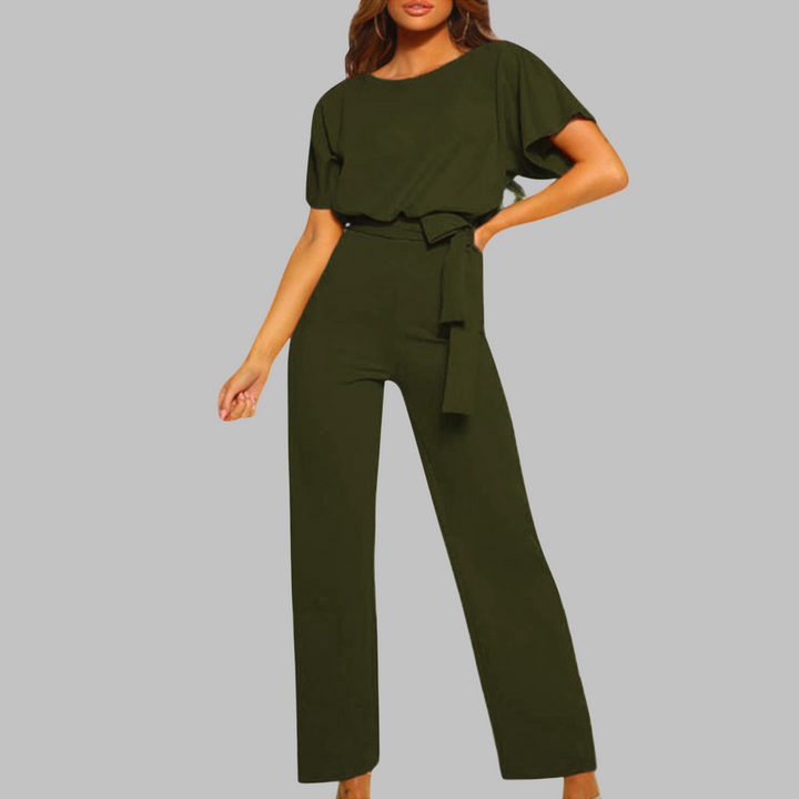 Stephanie – Casual Tie Front Batwing Sleeve Jumpsuit
