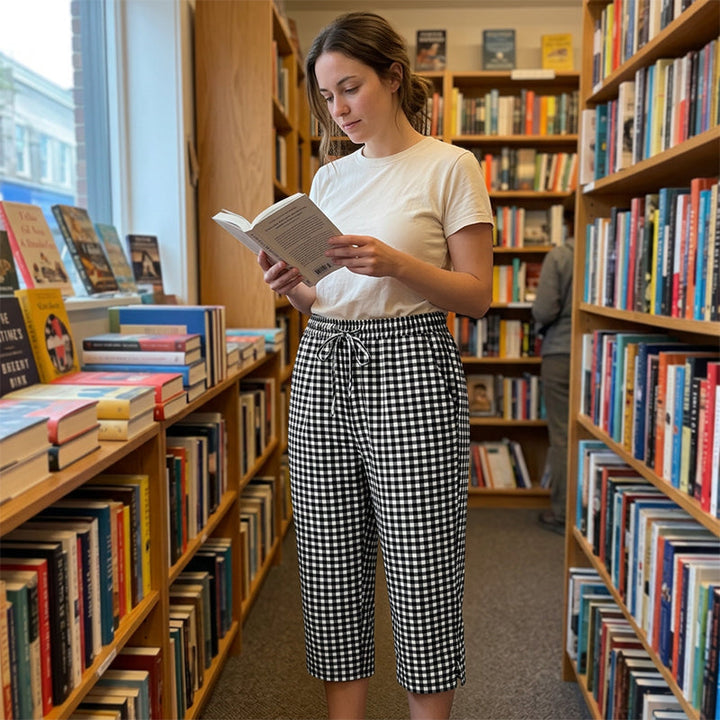 Rosalind – Relaxed Gingham Capri Pants