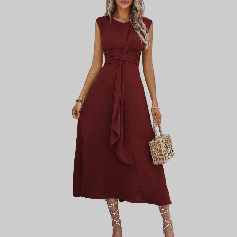 Angela – Elegant Sleeveless Round Neck Maxi Dress