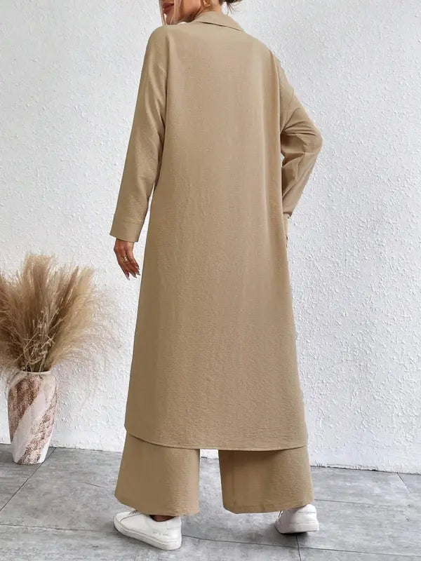 Sally – Cozy Long Sleeve Top and Wide Leg Trousers Set