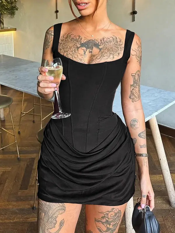 Sonia – Ruched Bodycon Corset Party Mini Dress