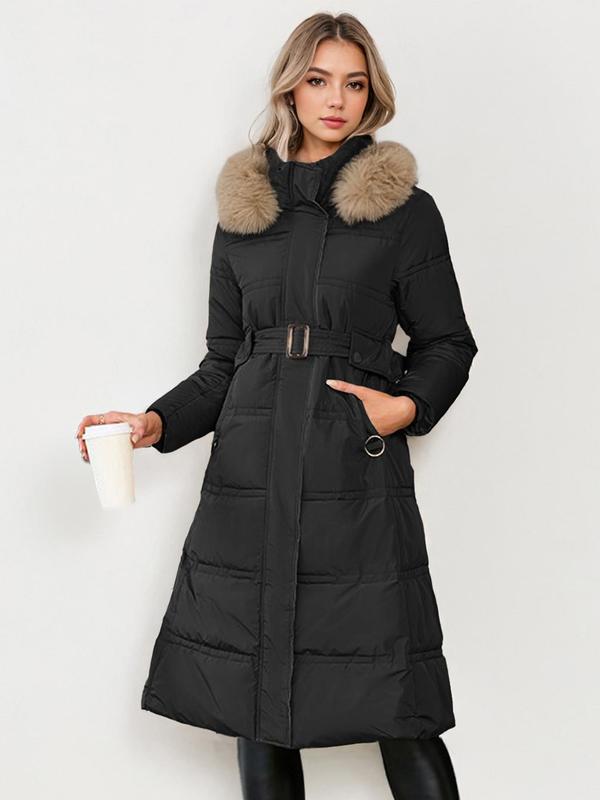 Diana – Stylish Plush Waist Tie Coat