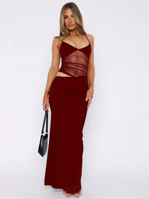 Sonia – Classy Sleeveless Cut-Out Bodycon Sheer Dress