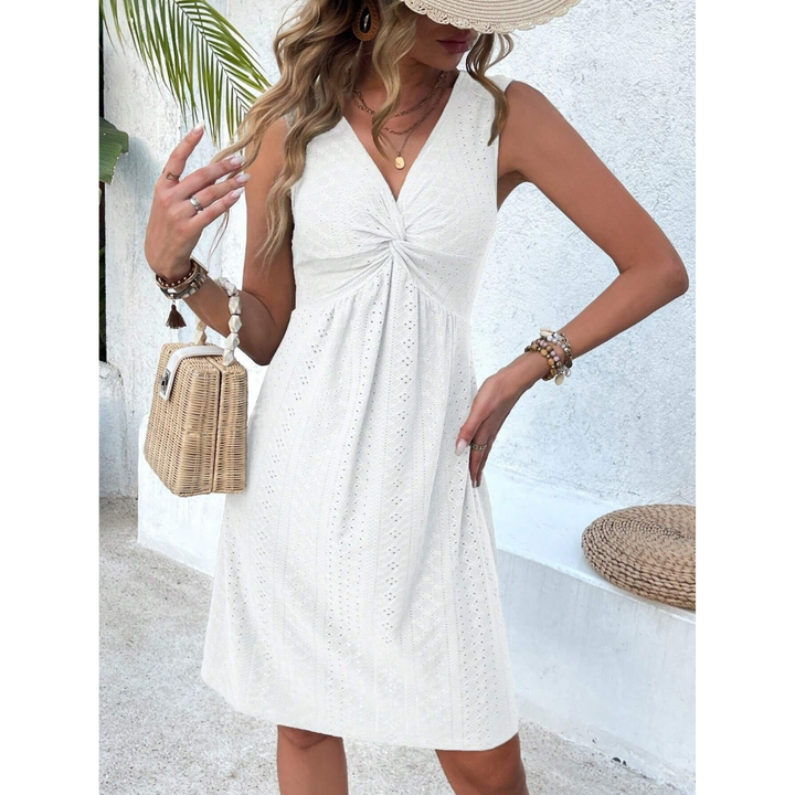 Deirdre – Casual Ruched Sleeveless Summer Dress