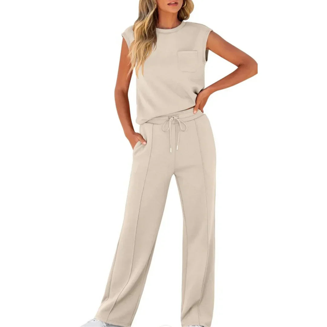 Harlow – Sleeveless Top and Wide-Leg Pants Set