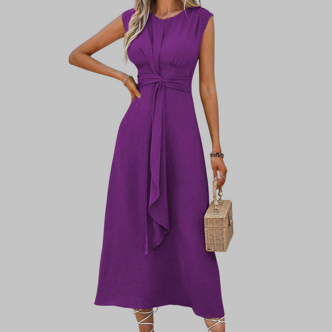 Angela – Elegant Sleeveless Round Neck Maxi Dress