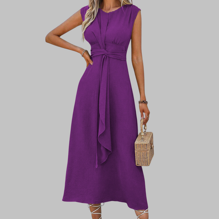 Angela – Elegant Sleeveless Round Neck Maxi Dress