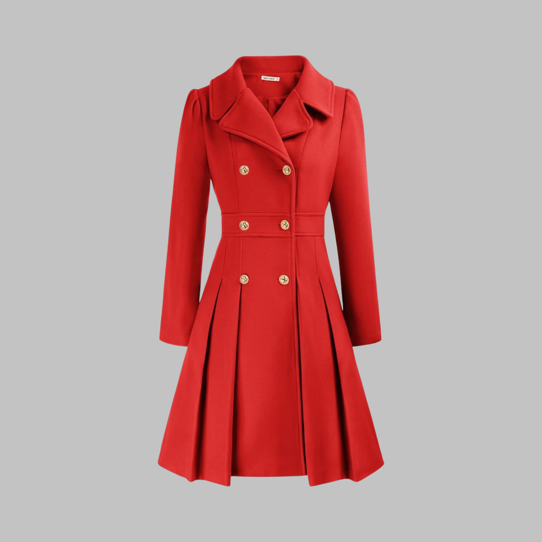 Enid – Classy Double Button Long Sleeve Coat