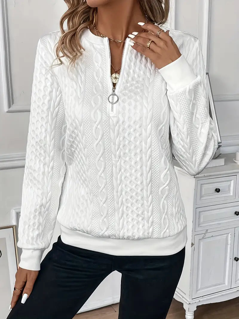 Frances – Bow Print Round Neck Knit Pullover