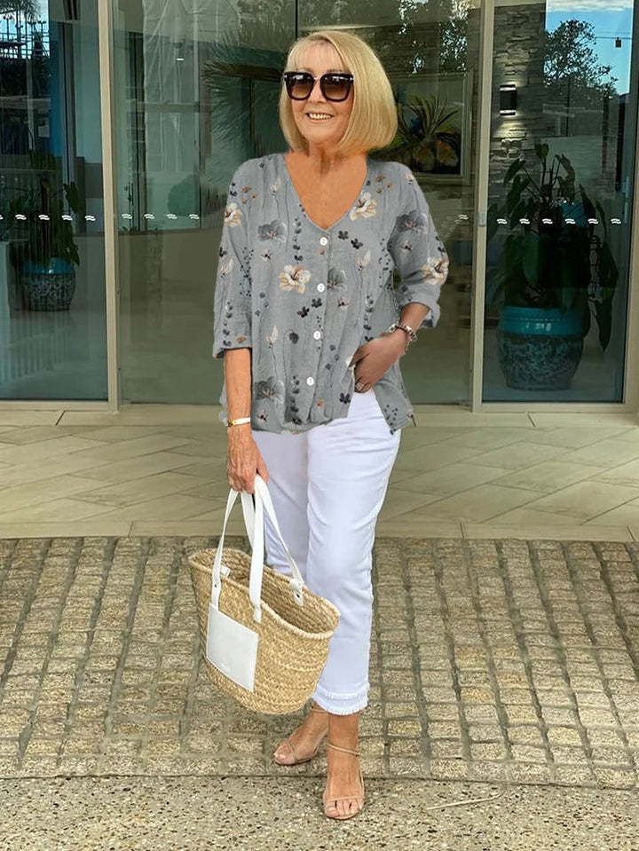Lucette – Elegant Floral Blouse With