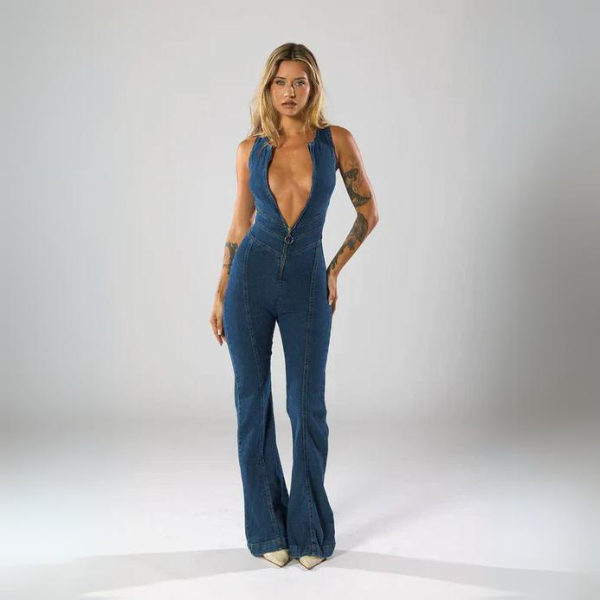 Ethel – Flare Cut Denim Jumpsuit
