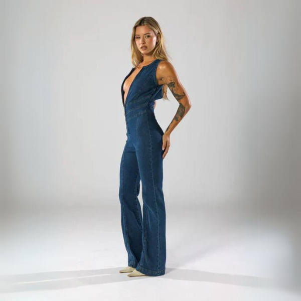 Ethel – Flare Cut Denim Jumpsuit