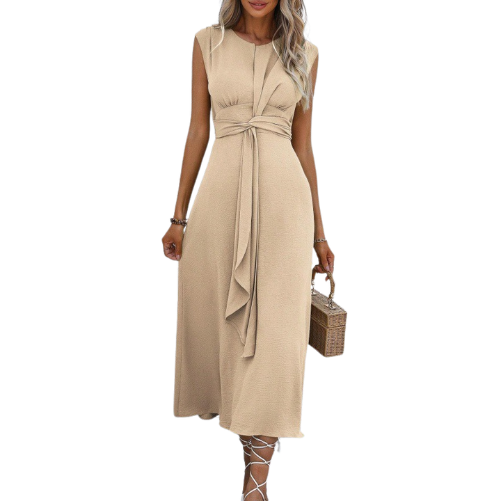 Isobel – Stylish Waist Tie Sleeveless Maxi Dress