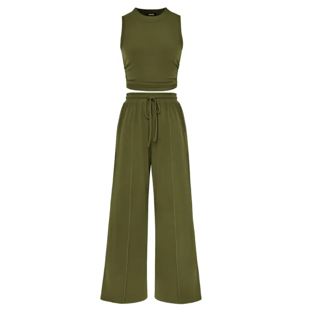 Nella – Ribbed Knit Sleeveless Lounge Set
