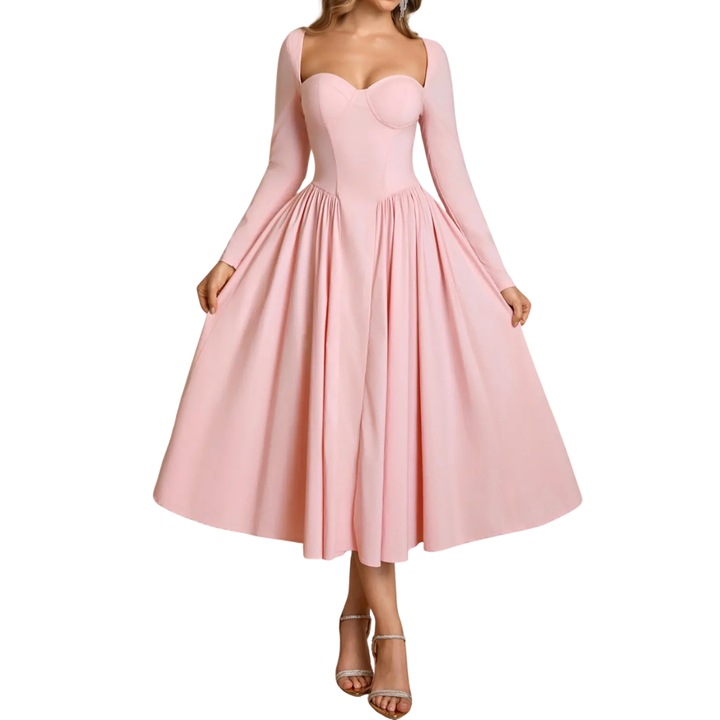 Jean – Open-Back Pleated Midi Dress