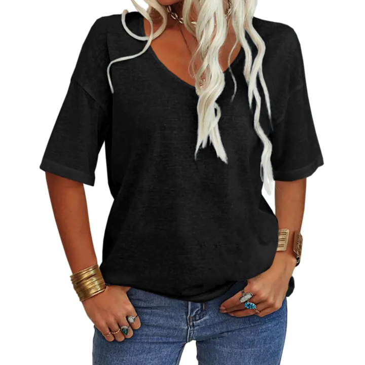 Katie – Relaxed V-Neck Essential Tee