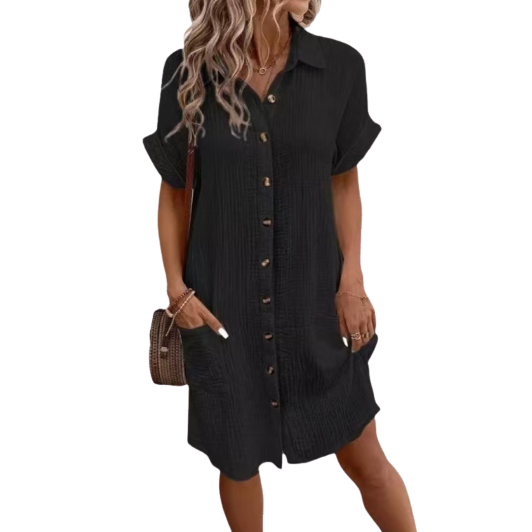 Teresa – Chic U-Neck Denim Dress