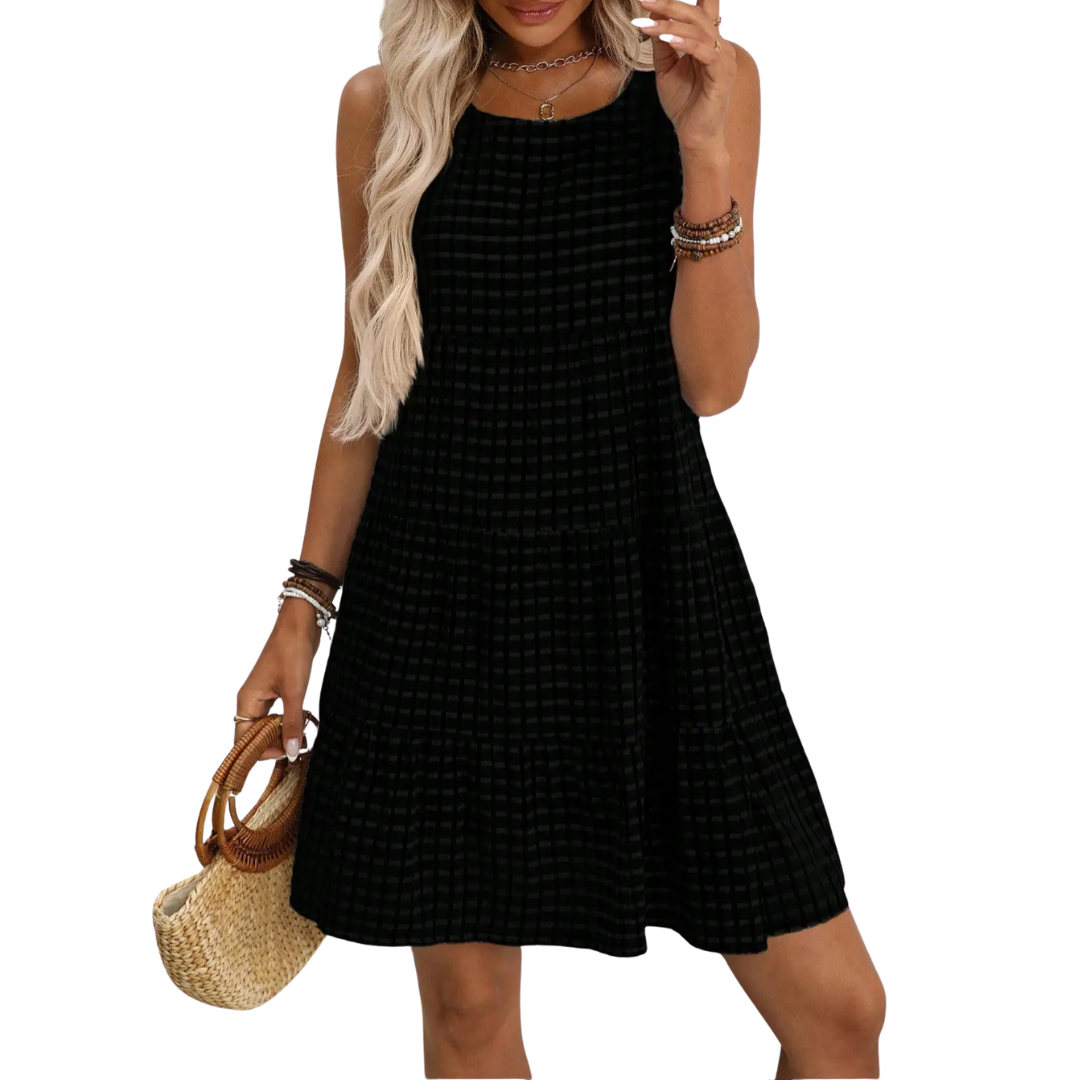 Helena – Breezy Plaid Sleeveless Sundress