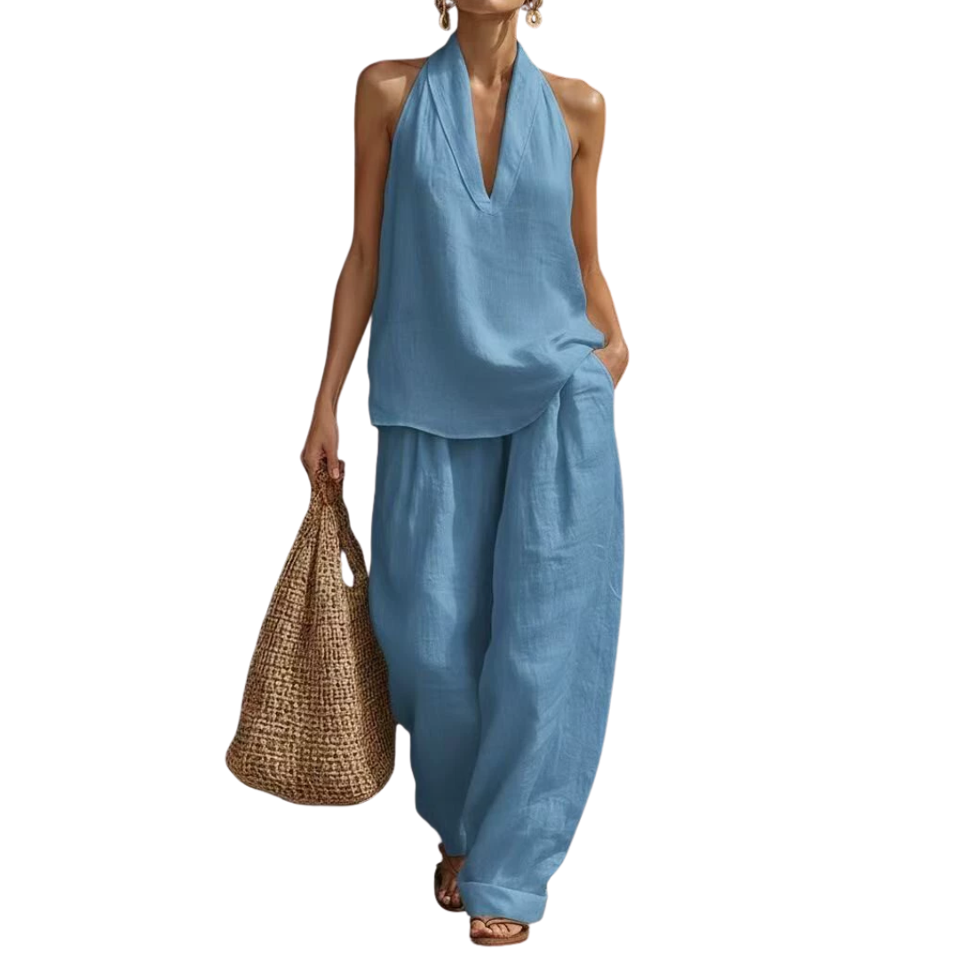 Deirdre – Breezy Halter Wide-Leg Two Piece Set