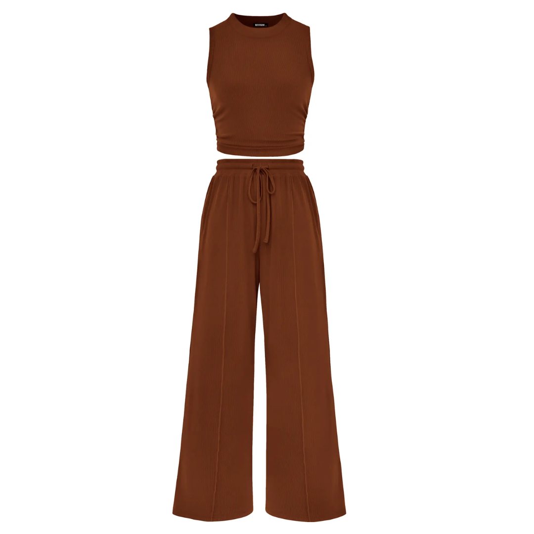 Nella – Ribbed Knit Sleeveless Lounge Set