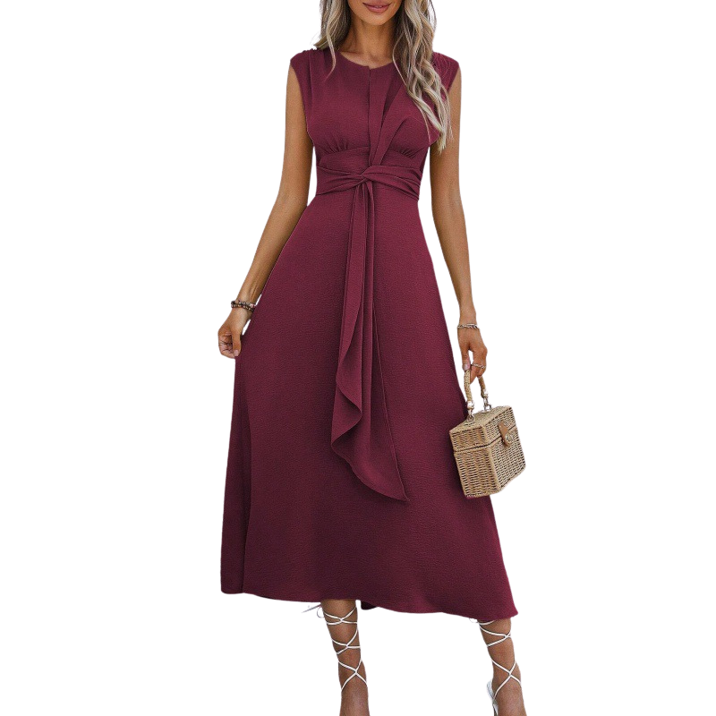 Isobel – Stylish Waist Tie Sleeveless Maxi Dress