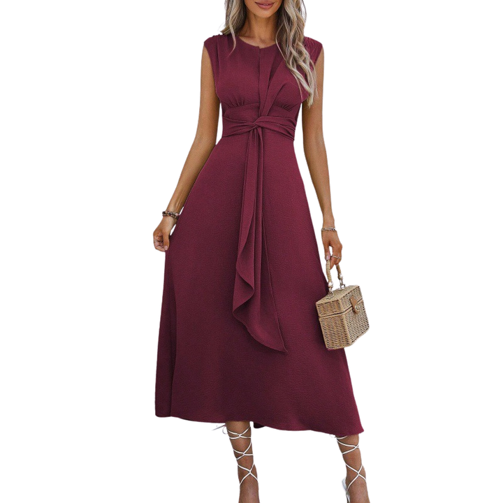 Isobel – Stylish Waist Tie Sleeveless Maxi Dress