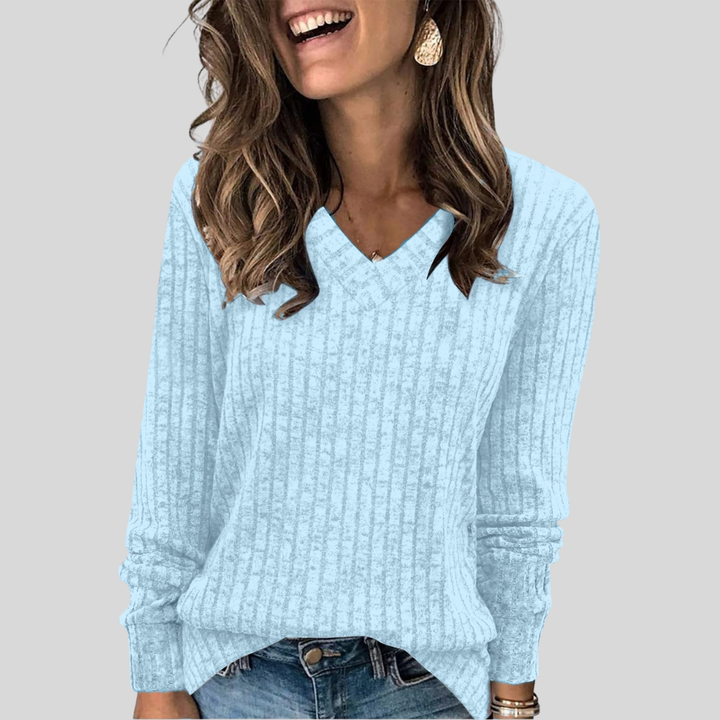 Sonia – Comfy V-Neck Long Sleeve Top