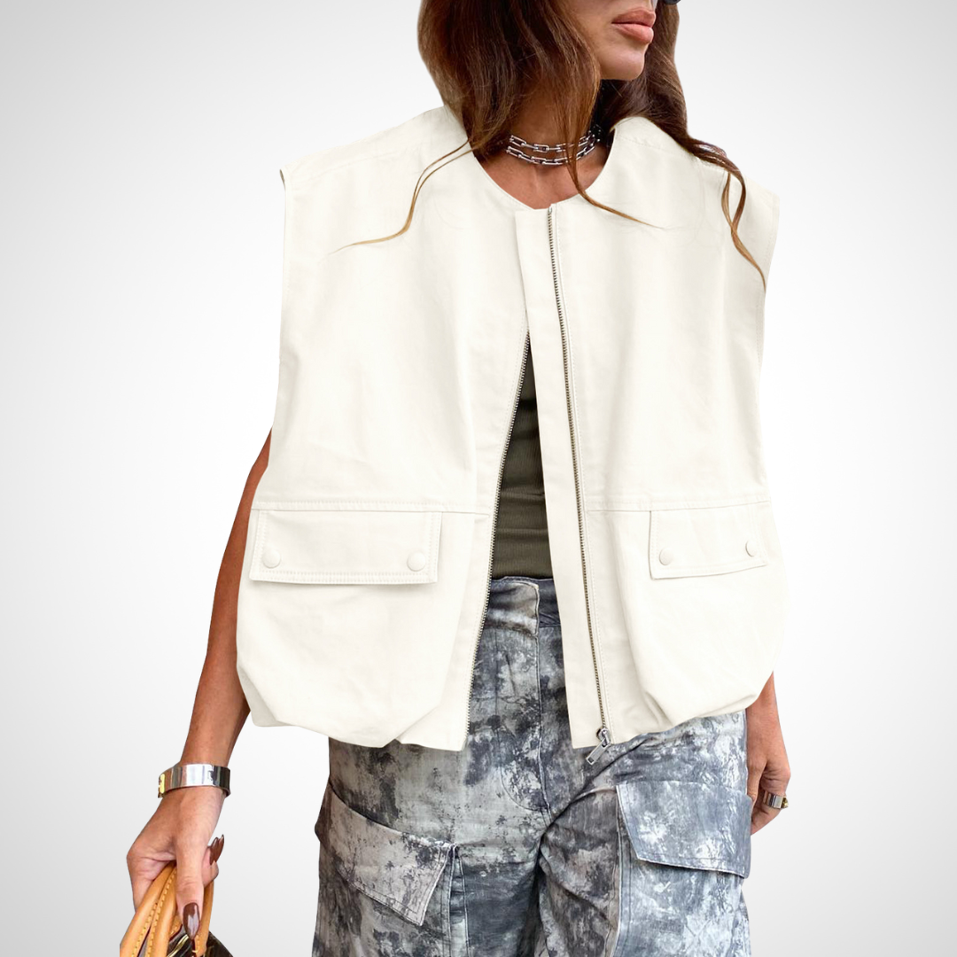 Jean – Casual Long Sleeve Collared Crop Jacket