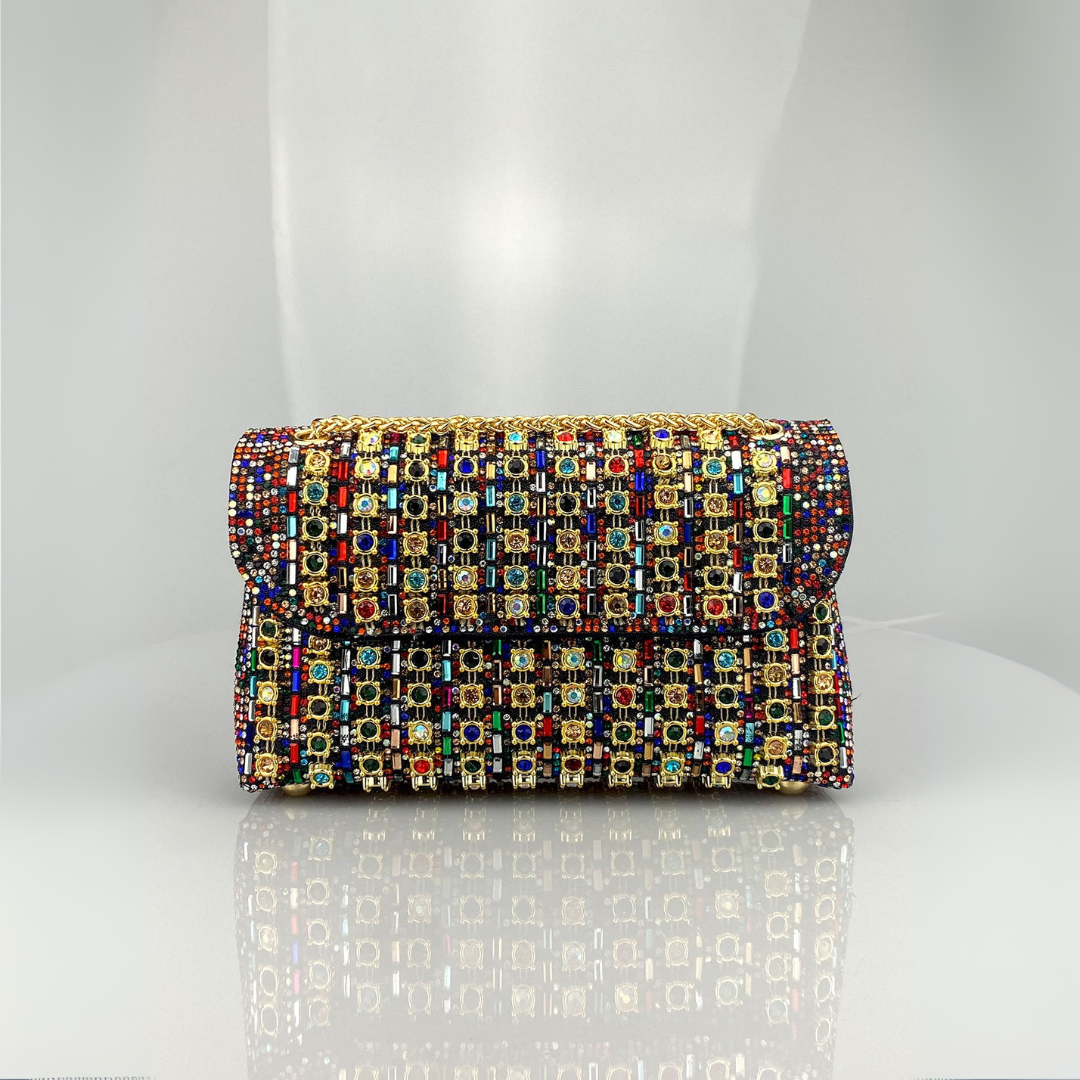 Angela – Chic Chain Coloured Diamond Shoulder Bag