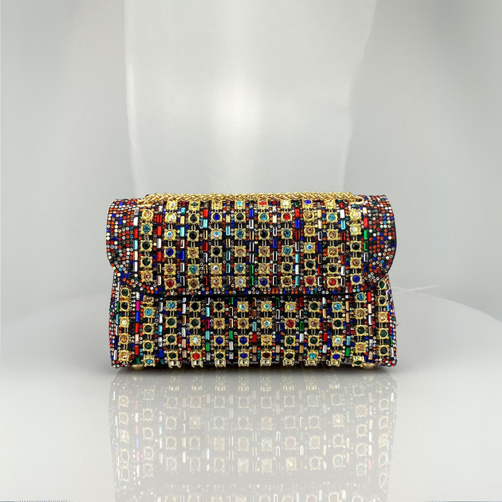 Angela – Chic Chain Coloured Diamond Shoulder Bag