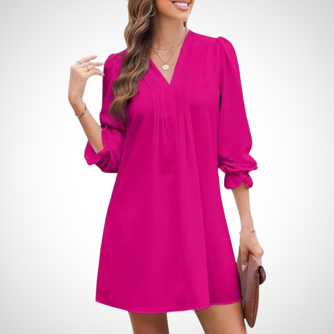 Lucinda – Elegant Ruffled V-Neck Dress
