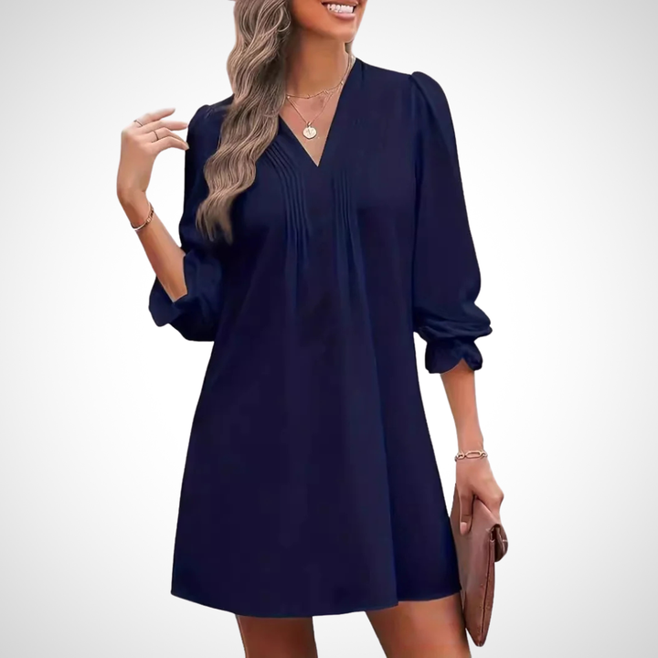 Lucinda – Elegant Ruffled V-Neck Dress