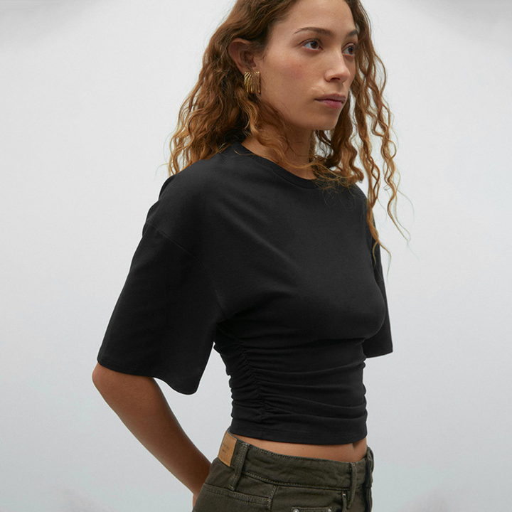 Mavis – Comfy Short Sleeve Waist Fitted Top
