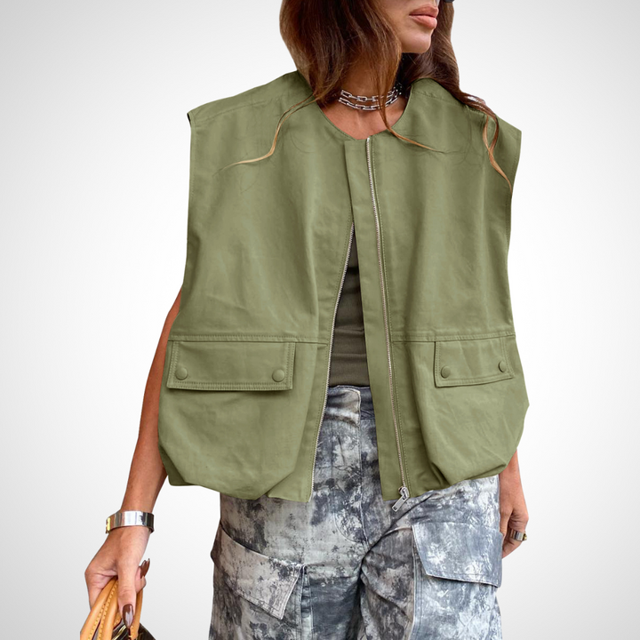Jean – Casual Long Sleeve Collared Crop Jacket