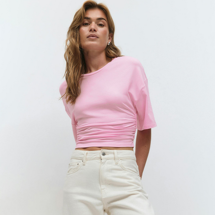 Mavis – Comfy Short Sleeve Waist Fitted Top